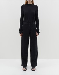 Bassike - regular raised neck long sleeve t.shirt