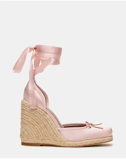 Steve Madden - Varina Blush Satin Wedge Heels