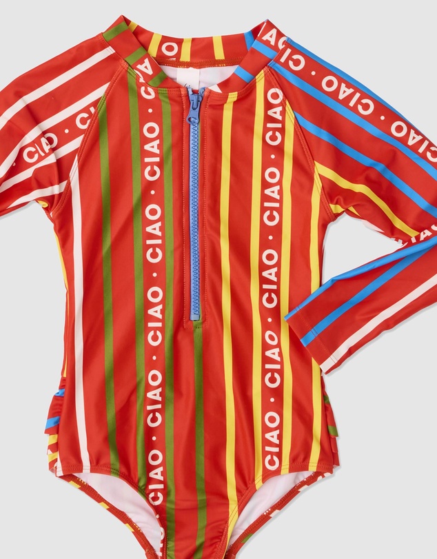 Kip&Co - Ciao Stripe Long Sleeve Bathers - Babies-Teens