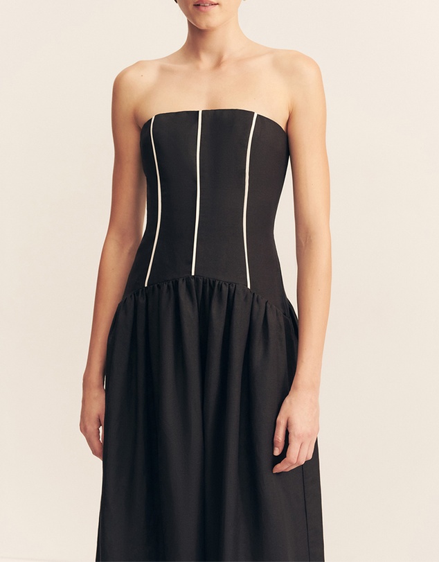 Shona Joy - Billie Contrast Strapless Midi Dress
