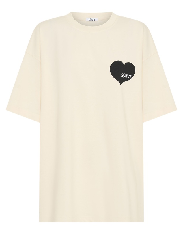 SSAINT - Heart Tee Cream & Black