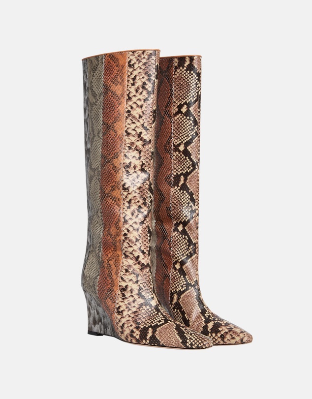 Cynthia Rowley - Embossed Leather Wedge Boot
