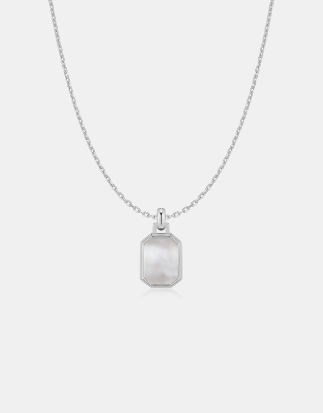 Ania Haie - Ania Haie Silver Square Mother-of-Pearl Necklace