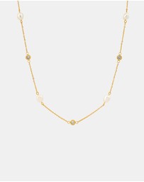 Zoe Olivia - Waterproof Pearl & Cubic Zirconia Necklace