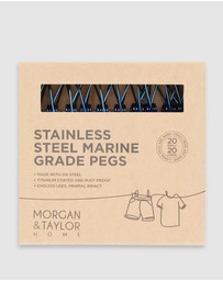 Morgan & Taylor - Small & Large Stainless Steel Pegs (40 Pack)
