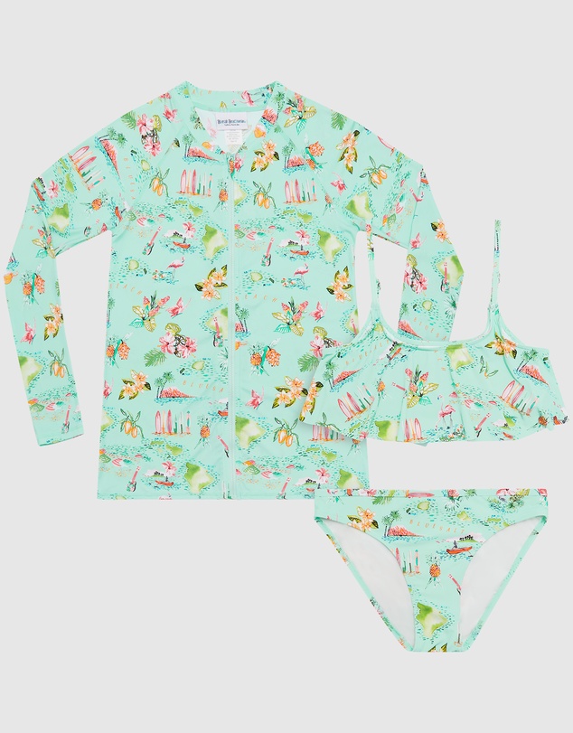Bluesalt Beachwear - Island Life Rash Top & Matching Bikini Set - Teens