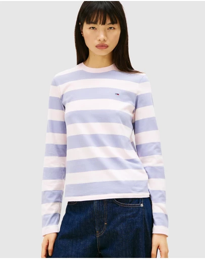 Tommy Jeans - Regular S Flag Jersey Long Sleeve Tee