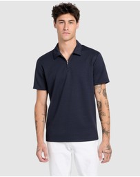 GUESS - Eco Percy Textured Zip Polo Shirt