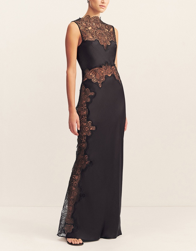 Shona Joy - Jamila Lace High Neck Maxi Dress