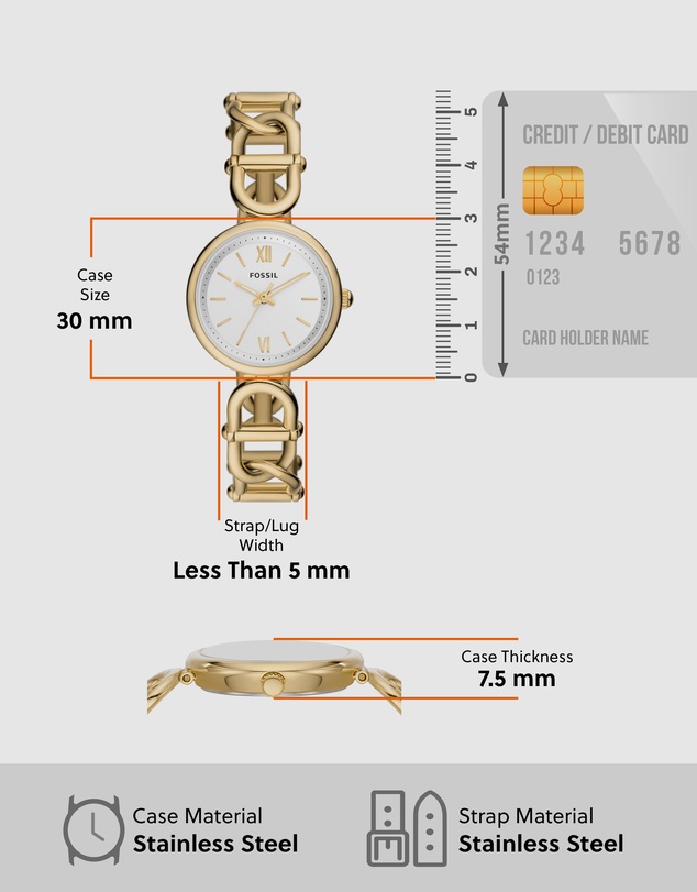Fossil - Carlie Gold Tone Analogue Watch