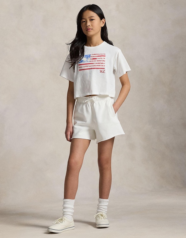 Polo Ralph Lauren - Flag Print Boxy Short Sleeve Knit T-Shirt - Teens