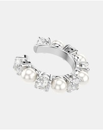 Swarovski - Matrix Ear Cuff, Set (3), Crystal Pearl, Round Cut, White, Rhodium-Plated