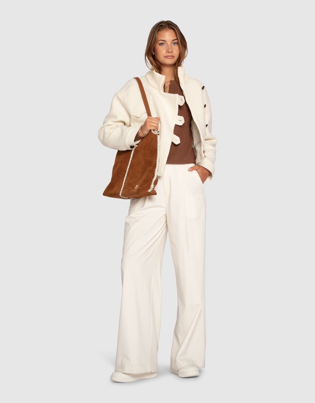 Belle & Bloom - Frankie Textured Kniteed Polo Long Sleeve Top