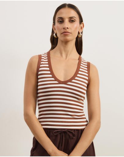 Chocolate & White Stripe