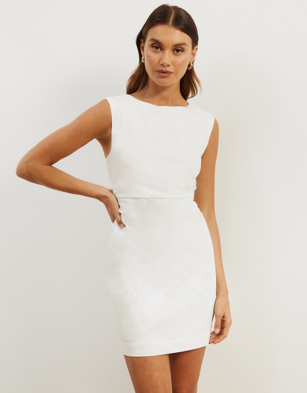 Atmos&Here - Gaia Cotton Gathered Waist Mini Dress