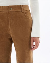 Dazie - Do Your Thing Faux Suede High Waisted Straight Leg Pants