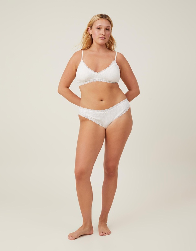 Cotton On Body - Cotton Lace Triangle Padded Bralette
