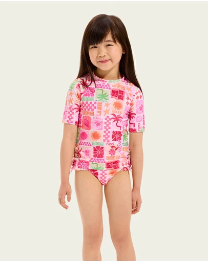 Seafolly - Summer Paradise Rouched Tie Rash Set - Kids