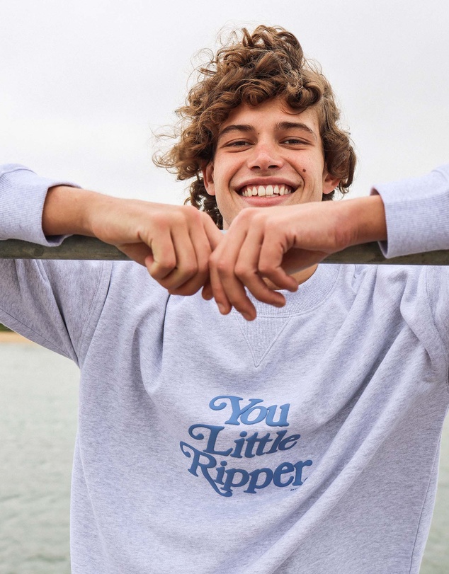 Skwosh - You Little Ripper Crew Neck Sweat in Grey Marle