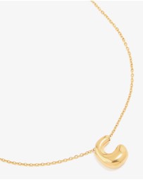 Lovisa - Waterproof Gold Plated Stainless Steel Large Bubble Letter C Necklace