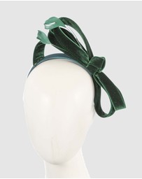 Max Alexander - Large Green Velvet Bow Racing Fascinator