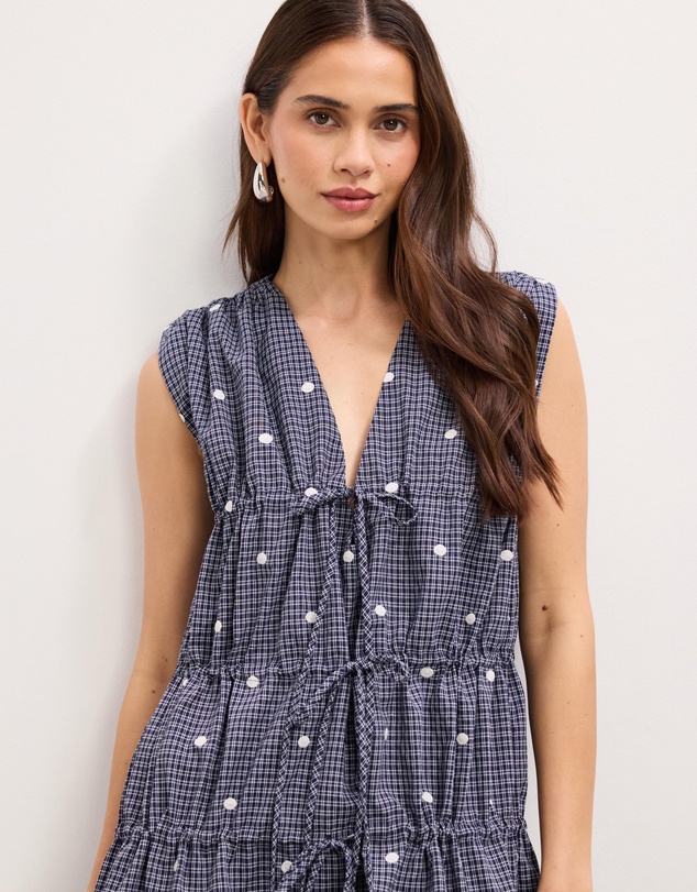 The Fated - Macey Tie Front Mini Dress