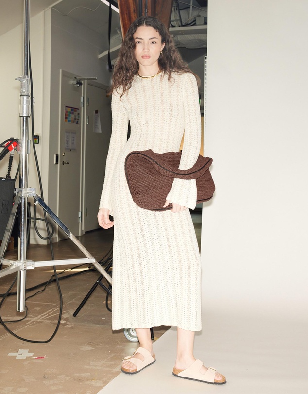 & Other Stories - Leather-Piping Straw Shoulder Bag