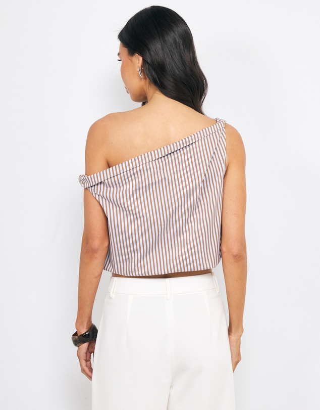 AERE - Thea Off Shoulder Stripe Cotton Top