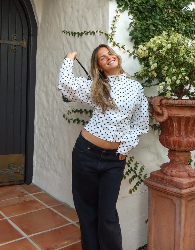 Beginning Boutique - Front Page White Polka Dot Jacket