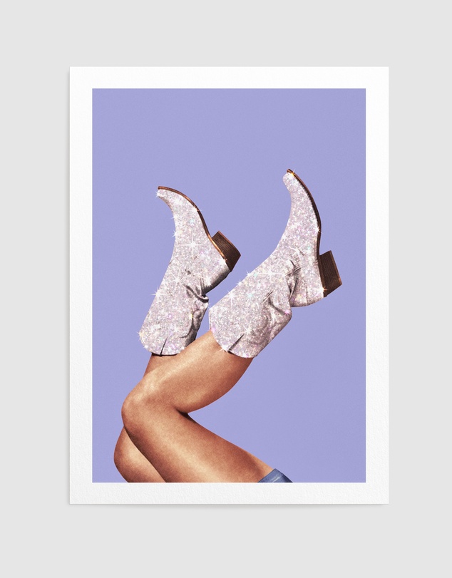 Olive et Oriel - These Boots - Glitter Very Peri Periwinkle by Vertigo Artography Art Print