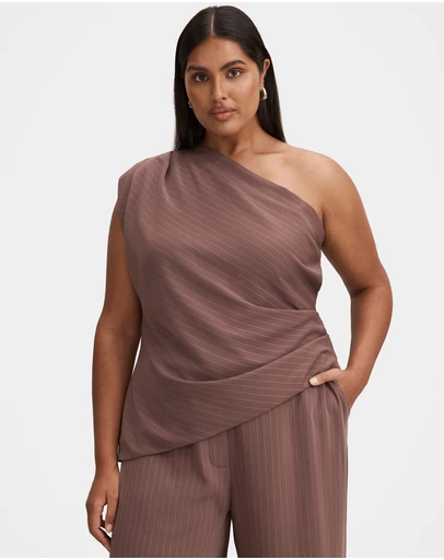Forever New Curve - Willow Curve Asymmetrical Neck Tuck Top
