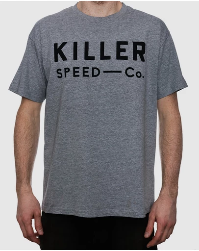 Killer Speed Co. - Killer Speed Co. Men Logo Tshirt Relaxed Fit Crew Neck Heather/Grey