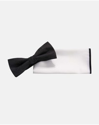 Jeff Banks - Plain Bow Tie & Pocket Square