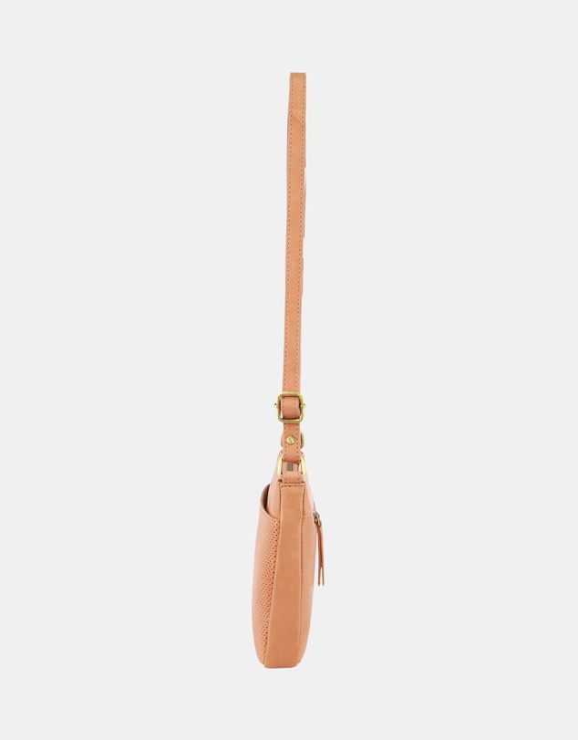 Pierre Cardin - Pierre Cardin Perforated Leather Multi Compartment Cross-body Bag