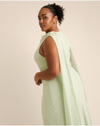 Six Stories - High Cowl Neck Drape Chiffon Bridesmaid Dress