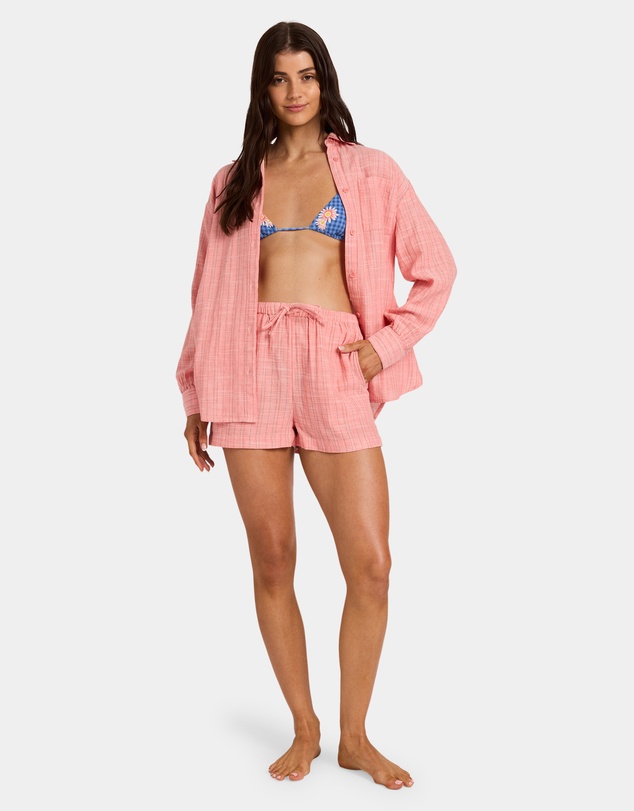 Billabong - Womens Wanderer Stripe Elastic Waist Shorts