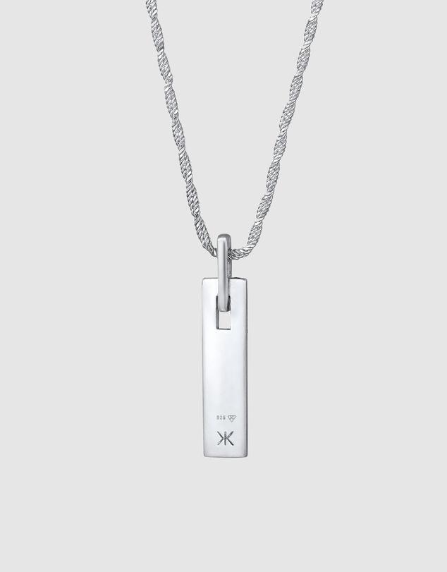 Kuzzoi - ICONIC EXCLUSIVE - Long Tag Pendant Necklace in 925 Sterling Silver