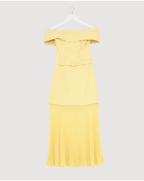 Revibe - Repaired Rebecca Vallance Muriel Off the Shoulder Midi Dress - AU 6