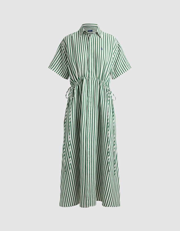 Polo Ralph Lauren - Striped Linen-Cotton Drawcord Shirtdress