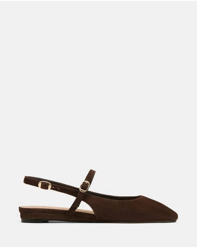 Wittner - Dallas Suede Leather Flat Slingbacks