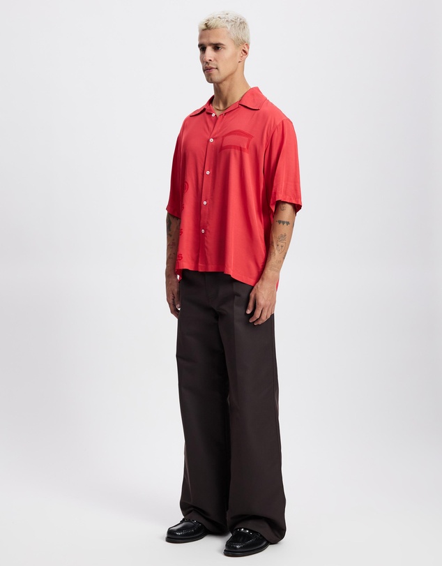 Aries - Ancient Column Satin Viscose Hawaiian Shirt