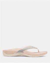 Vionic - Dillon Shine Toe Post Sandal - Cream