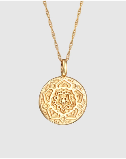 Elli Jewelry - Mandala Necklace in Gold-Plated 925 Silver