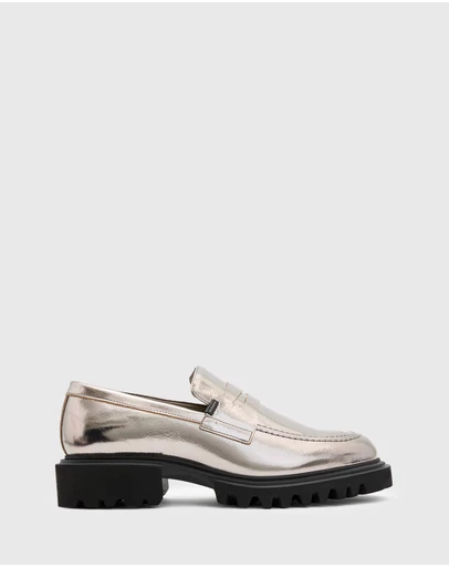 AllSaints - Lola Metallic Loafers - Women's