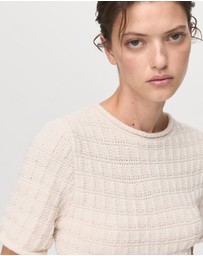 M.N.G - Textured Sweater With Ruffles