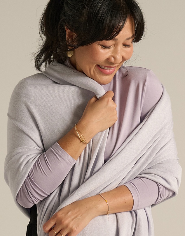 Bamboo Body - Bamboo & Recycled Cashmere Wool Travel Wrap - Heather