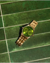 Maxum - Maxum x Taylor Steele - Green Dial, Gold Tone Case & Bracelet