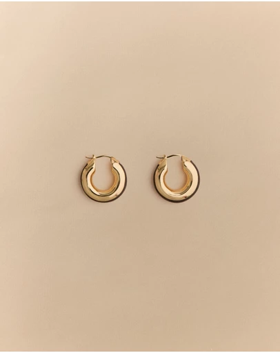 Trenery - Lutra Huggie Earrings in Chocolate