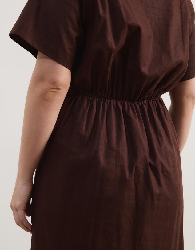 Atmos&Here Curvy - Remi Linen Blend Midi Shirt Dress