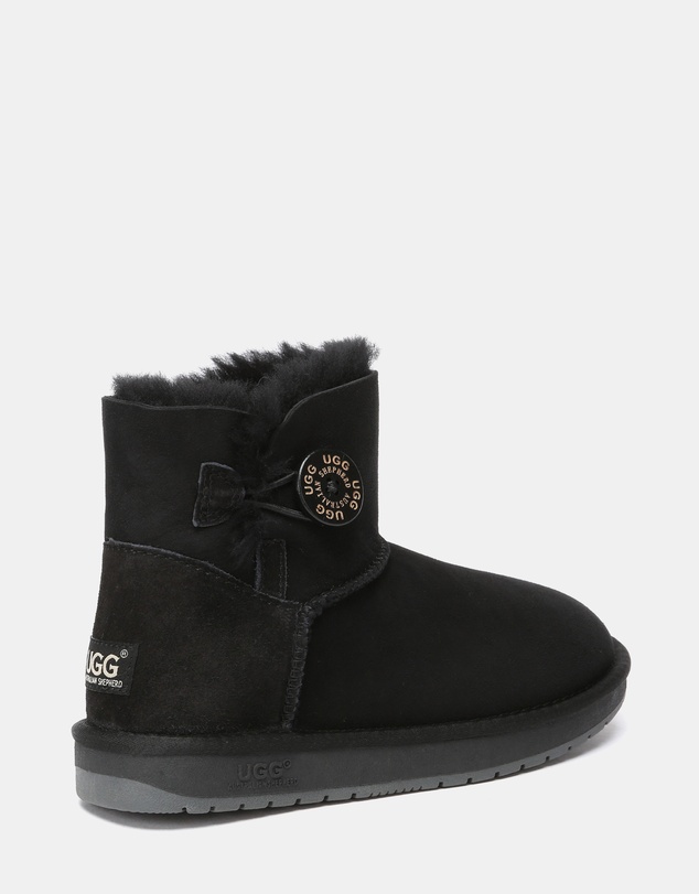 EVERAU - Australian Shepherd Ugg Mini Button Sheepskin Upper UGG Boots